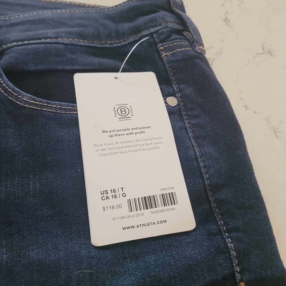 Athleta Ultra Skinny Sculptek Midnight Jeans Size 16 - Picture 4 of 7